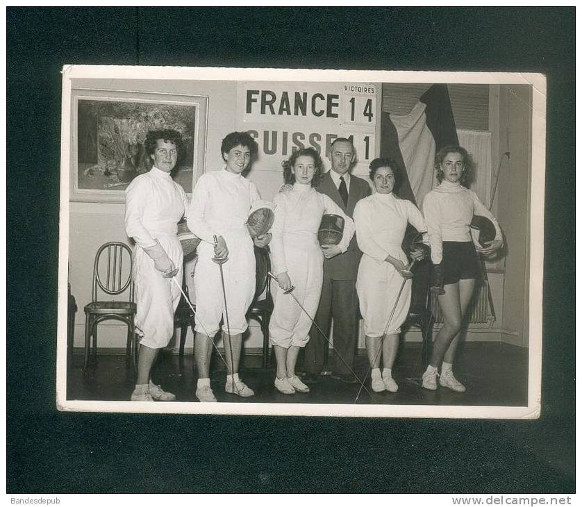 Sport - Escrime - France De L'Est - Suisse à La Chaux De Fond  1952 (J. Cousin R. Véronet J. Schemmel H. Falantin - Sports