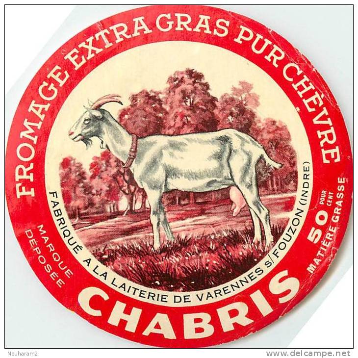 Etiquette. Ref. 185. CHABRIS - Fabriqué à La Laiterie De Varennes Sur Fouzon (Indre) - Fromage