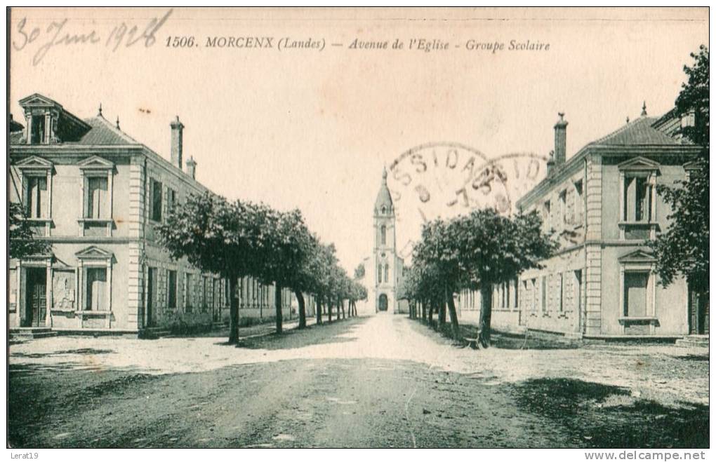 40...LANDES....MORCENX... ..AV DE L EGLISE.....GROUPE SCOLAIRE.... ECRITE. . ‹(•¿• )› - Morcenx