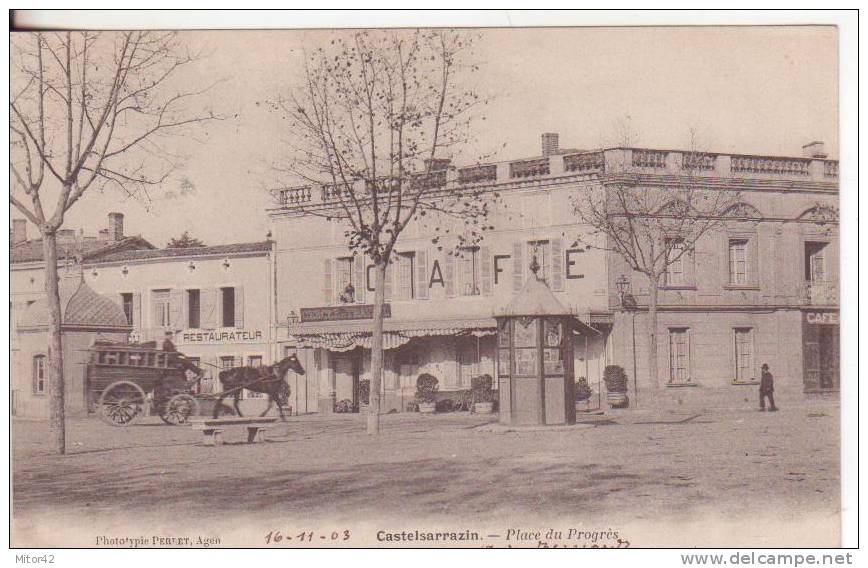 557-Castelsarrazin-Tarn Et Garonne-France-Diligences Et Cheval-Diligenze E Cavalli-Stagecoaches And Horse.v.1903 - Castelsarrasin