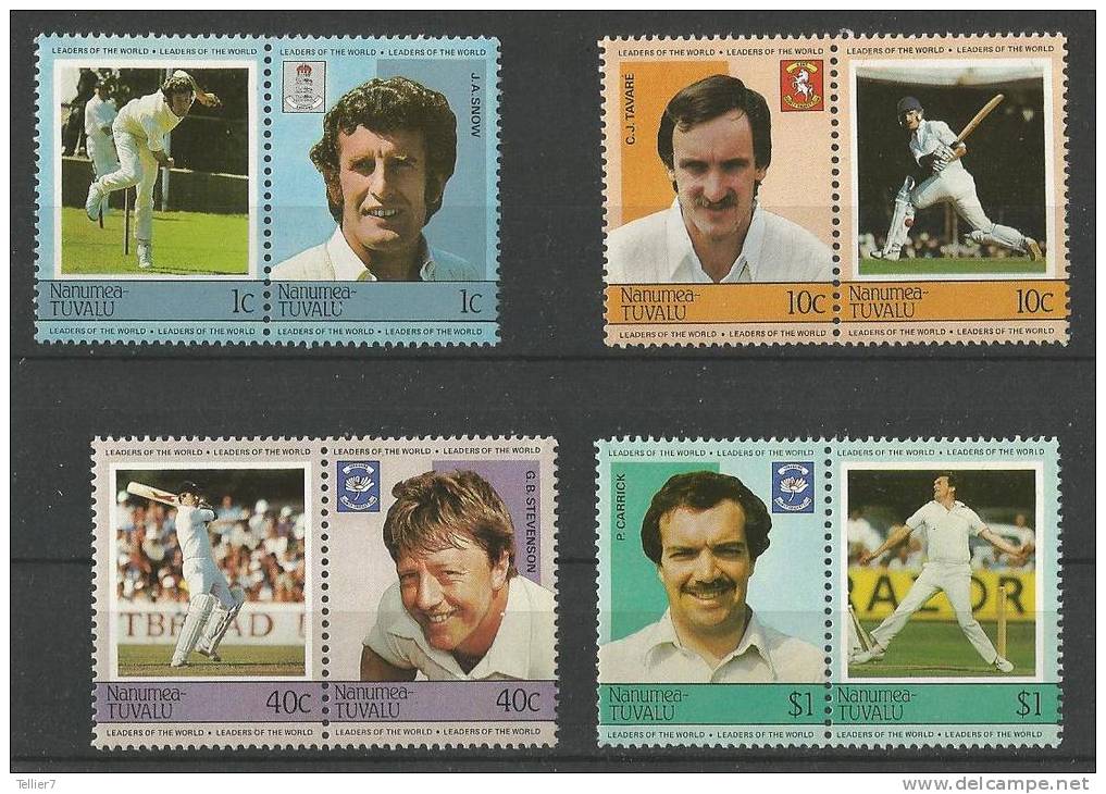 NANUMEA-TUVALU - TIMBRES NEUFS* N° 2 - 1984 - JOUEURS CRICKET CELEBRES - SERIE COMPLETE - VOIR SCAN - Tuvalu (fr. Elliceinseln)