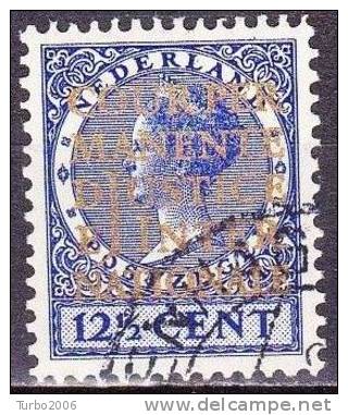 1934-38 C.I.D.J. Dienstzegels Met Gouden Opdruk 12½ Cent Blauw (185 A) NVPH D 13 - Servicios