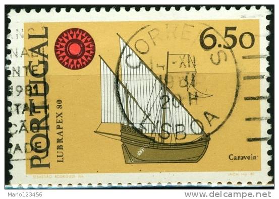 PORTOGALLO, PORTUGAL, LUBRAPEX, 1980, FRANCOBOLLO USATO, Scott 1476, YT 1482, Afi 1492 - Oblitérés