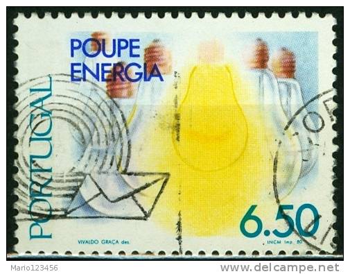 PORTOGALLO, PORTUGAL, RISPARMIO ENERGETICO, 1980, FRANCOBOLLO USATO, Scott 1480, YT 1486, Afi 1496 - Usado