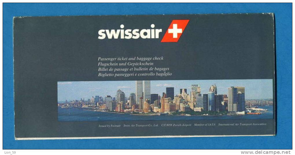 D474 / Billet D´avion Airplane Ticket SWISSAIR - SOFIA AMSTERDAM ZURICH  Bulgaria Bulgarie  Switzerland Suisse Sch - Europa