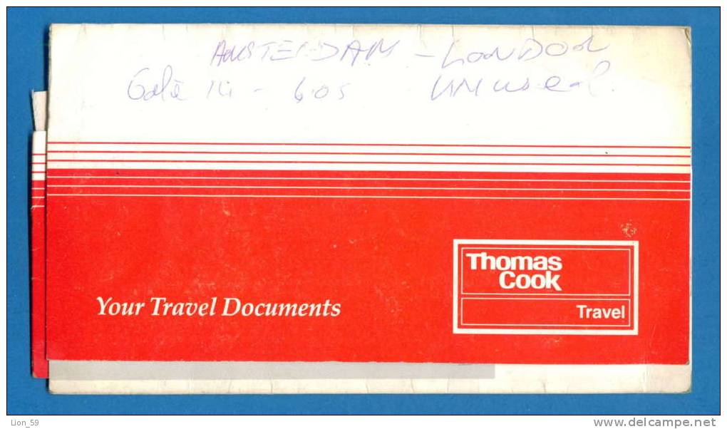 D468 / Billet D´avion Airplane Ticket - THOMAS COOK - LONDON - AMSTERDAM - Great Britain Grande-Bretagne Netherlan - Europe