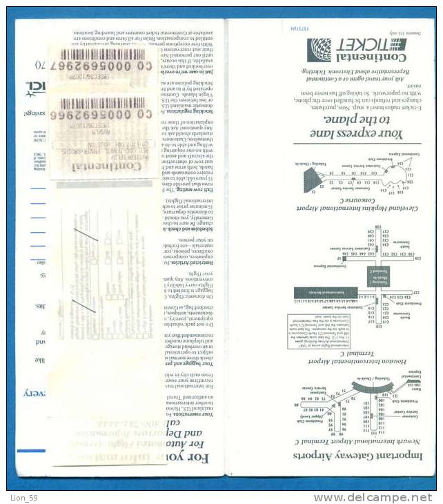 D476 / Billet D´avion Airplane Ticket CONTINENTAL - SOFIA ZURICH LONDON ZURICH SOFIA BULGARIA Switzerland Great Br - Europe