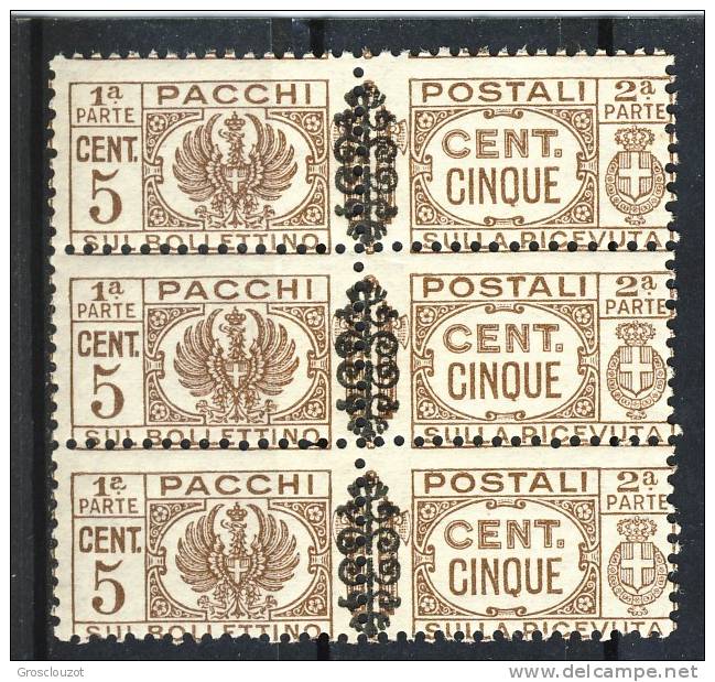 Luogotenenza Pacchi Sassone N. 48, Tre In Verticale, MNH - Postal Parcels