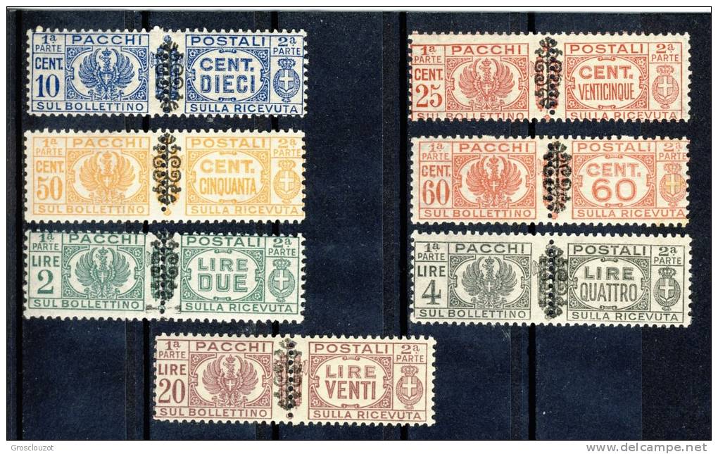 Luogotenenza Pacchi Sassone N. 49, 50, 52, 53, 55, 57, 59 MNH - Postpaketten