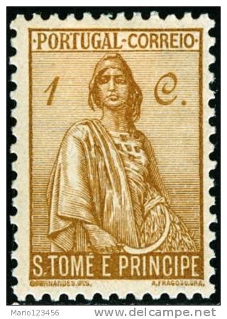 ST. THOMAS AND PRINCE ISLANDS, PORTUGUESE COLONY, CERES, 1934, FRANCOBOLLO NUOVO (MLH*) - St. Thomas & Prince