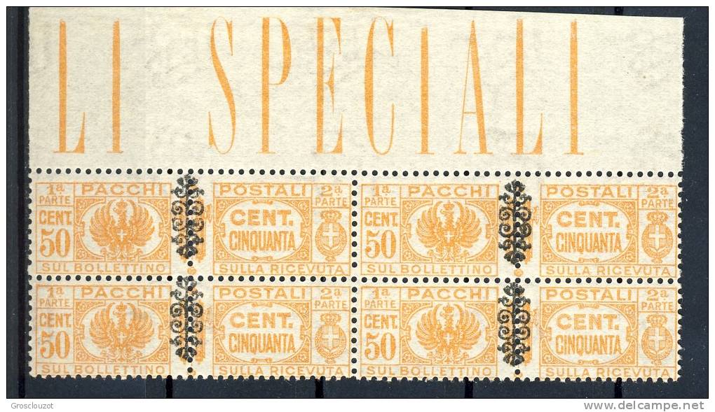 Luogotenenza Pacchi Sassone N. 52, Bella  Quartina Bordo Di Foglio MNH - Postal Parcels