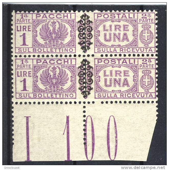 Luogotenenza Pacchi Sassone N. 54 Violetto, Due In Verticale Bordo Di Foglio MNH - Postal Parcels