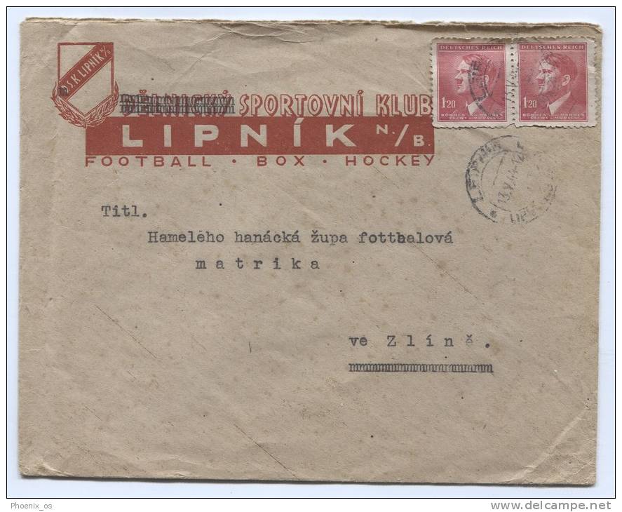 Czech Republic - LIPNIK Nad Becvou, 1944. WW2, Sports Club Envelope - Covers