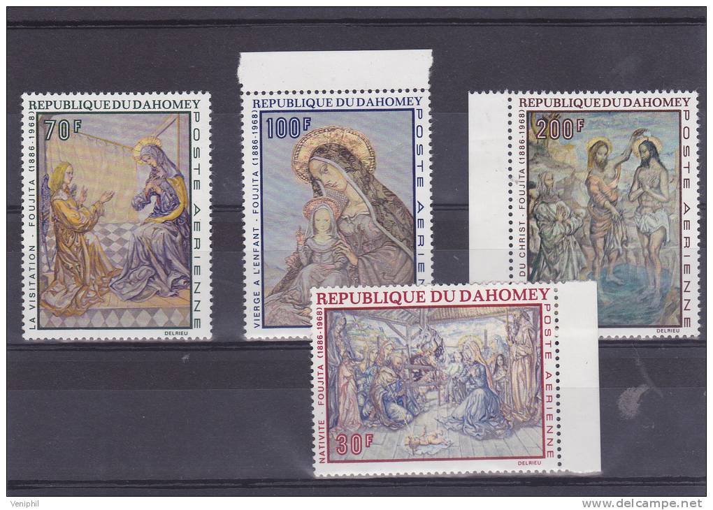 TIMBRES DAHOMEY -POSTE AERIENNE N° 93 A 96 NEUF SANS CHARNIERE  TABLEAUX FOUJITA - Andere & Zonder Classificatie