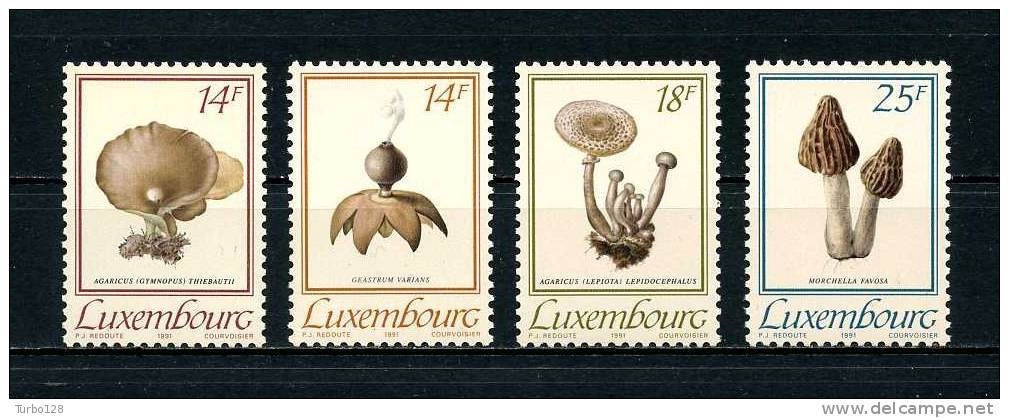 LUXEMBOURG 1991 Poste N° 1217/1220 **  Neufs Ier Choix. Sup.  Cote: 7 €  (Champignons. Mushrooms) - Neufs