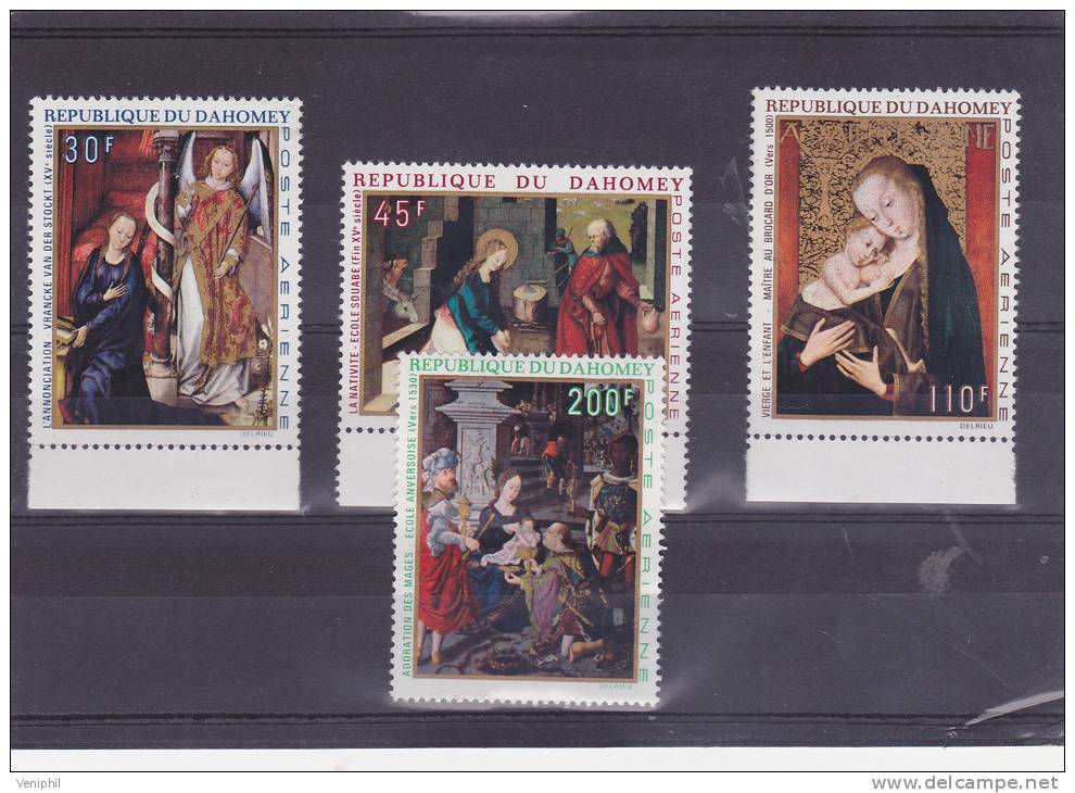 TIMBRES DAHOMEY POSTE AERIENNE  N° 112 A 115  NEUF XX TABLEAUX RELIGIEUX - Altri & Non Classificati