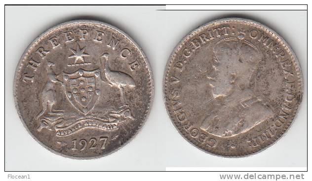 **** AUSTRALIE - AUSTRALIA - 3 PENCE - THREE PENCE 1927 - ARGENT - SILVER **** EN ACHAT IMMEDIAT !!! - Threepence