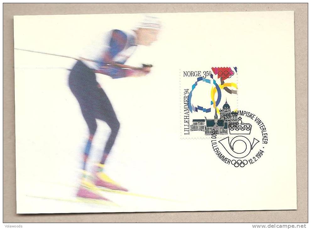 Norvegia - Cartolina Commemorativa Con Annullo Speciale: Olimpiadi Di Lillehammer - 1994 - Inverno1994: Lillehammer