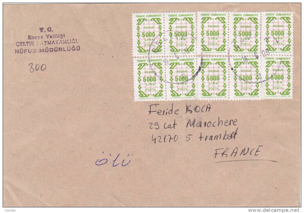 LETTRE COVER, TURQUIE 1996 , CELTIC  Pour FRANCE /2930 - Lettres & Documents