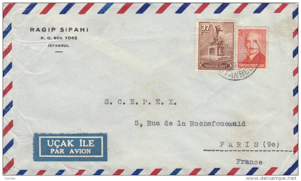 LETTRE  COVER, TURQUIE 1949 , GALATA Pour FRANCE /2933 - Lettres & Documents