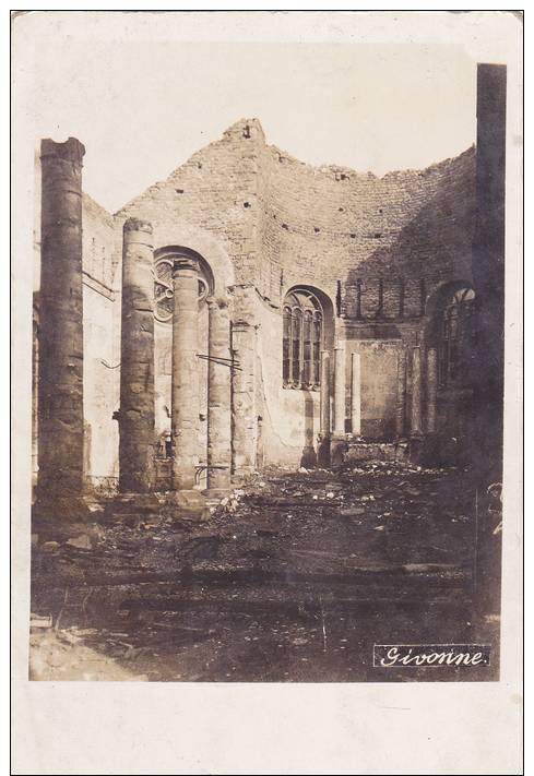 Givonne Inneres Von  Kirche  Carte Photo Allemande Feldpost - Autres & Non Classés