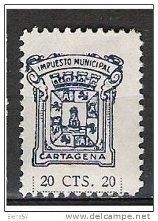 1913-FISCAL LOCAL CARTAGENA MURCIA IMPUESTO 1930  20 CENTIMOS     REVENUE LOKALMARKEN. - Steuermarken