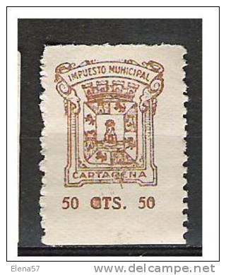1915-FISCAL LOCAL CARTAGENA MURCIA IMPUESTO 1930  50 CENTIMOS     REVENUE LOKALMARKEN. - Revenue Stamps