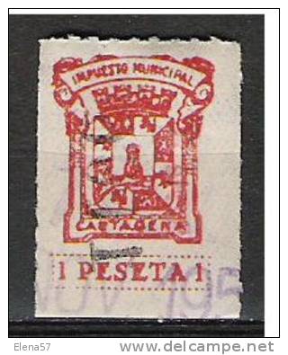 1916-FISCAL LOCAL CARTAGENA MURCIA IMPUESTO 1930  1 PESETA    REVENUE LOKALMARKEN. - Revenue Stamps