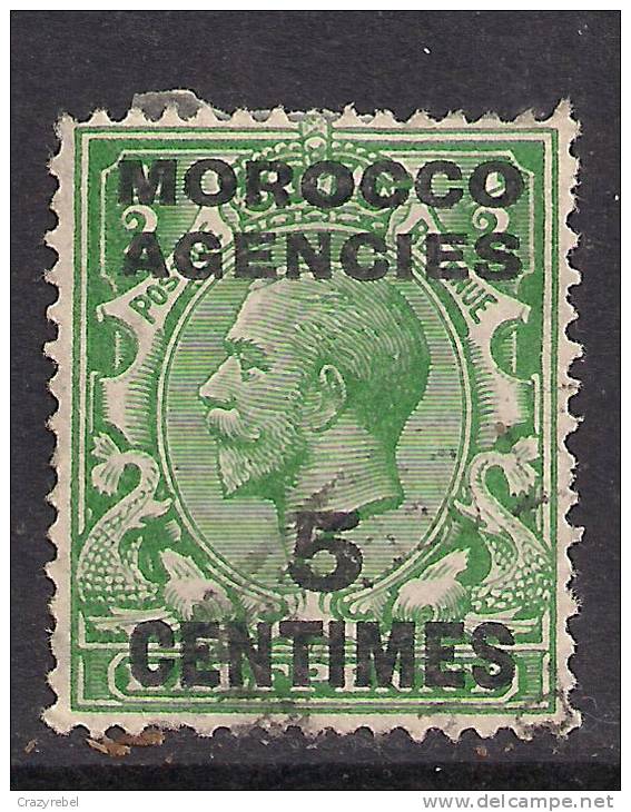 Morocco Agencies 1917 KGV Ovpt 5 Centimes On 1/2d Green Used  SG 192 (.J553 ) - Bureaux Au Maroc / Tanger (...-1958)