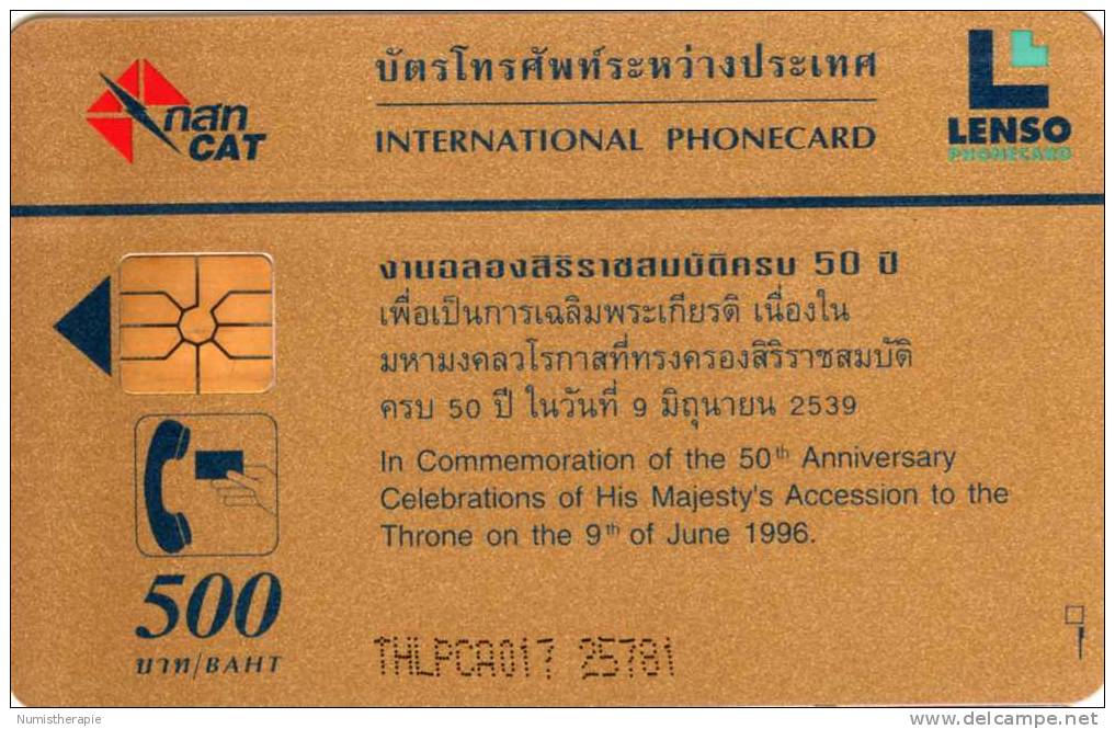 50ème Anniversaire Du Roi Le 9 Juin 1996 : 500 Baht Avec Puce - Thaïlande