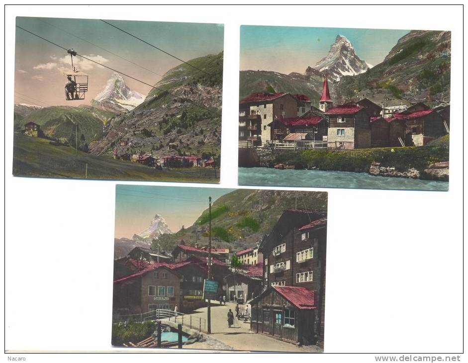 Suisse - Zermatt Lot De 7 Petites Cartes Anciennes - Zermatt