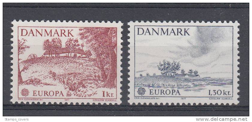 DENMARK MNH** MICHEL 639/40 EUROPA 1977 - 1977