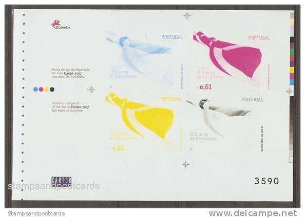 Portugal Açores Épreuve Souvenir Europa CEPT 2007 Scoutisme ** Azores Souvenir Proof Europa CEPT Scouts ** - Proofs & Reprints