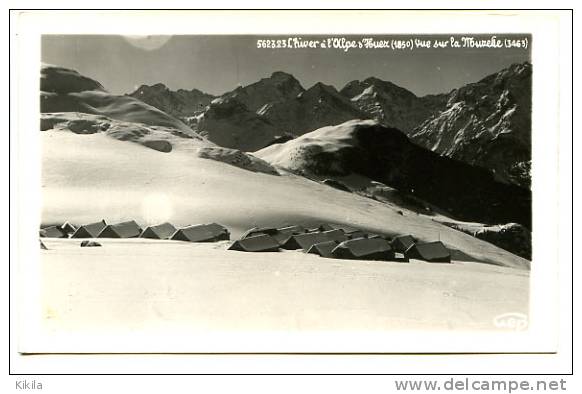 CPSM 9 X 14 GEP Isère   L´ALPE D´HUEZ  1800 M.) En Hiver -  Vue Sur La Muzelle   (n´est Pas Une Photo) - Altri & Non Classificati