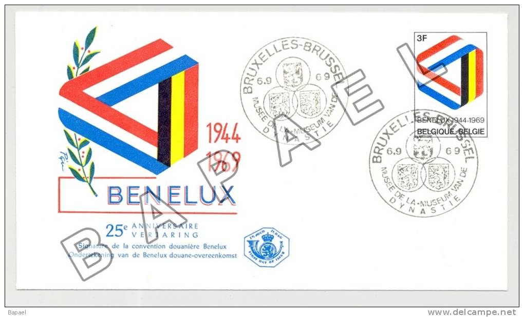 FDC - Enveloppe 1er Jour (06-09-1969) - Belgique (Bruxelles) - 25è Anniversaire  Benelux - 1961-1970