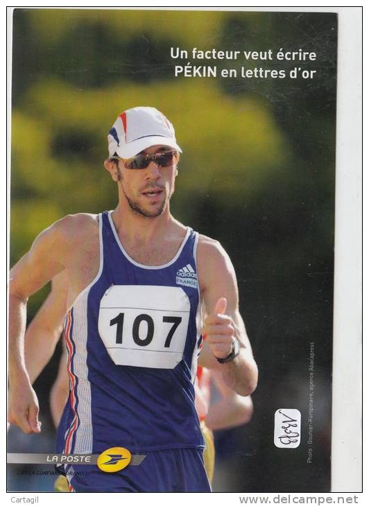 CPM GF -  Carte De Soutien De La Poste à Son Agent Yohann DINIZ ( JO Pékin) - Leichtathletik