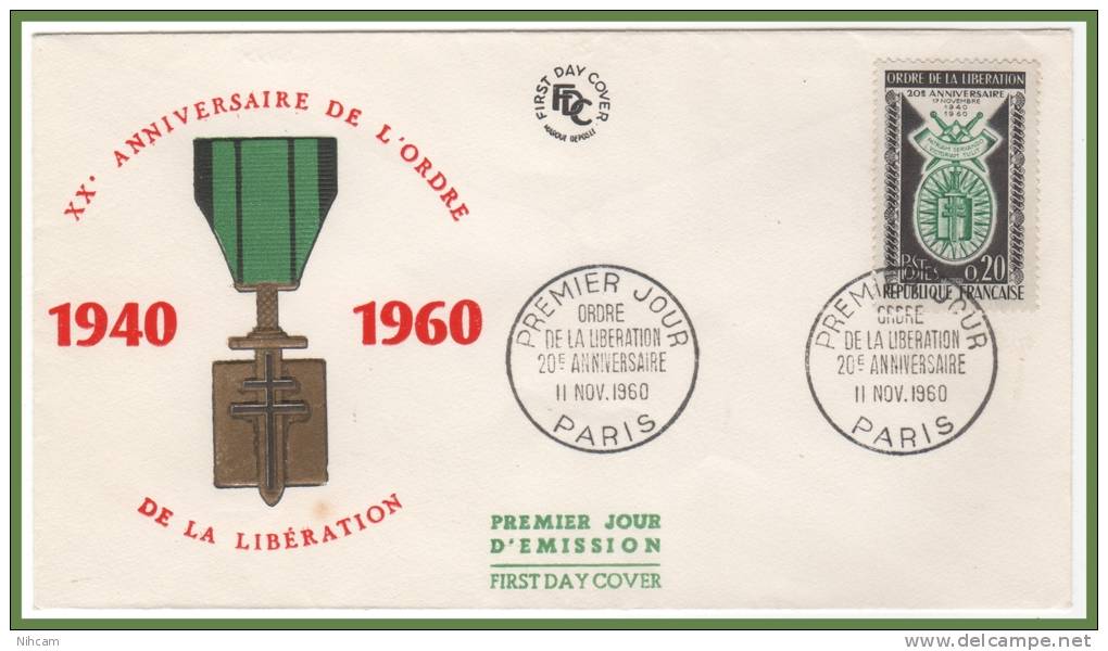 ORDRE DE LA LIBERATION 11/11/1960 PARIS (cote 8 €) - 1960-1969