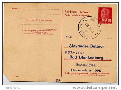 DDR P 65 A Antwort-Postkarte  PRIVATER ZUDRUCK BÖTTNER #5  Ljubljana SLOWENIEN  1966 - Cartes Postales Privées - Oblitérées
