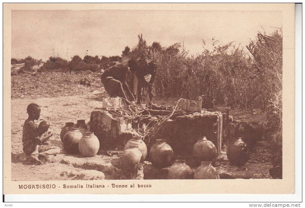 MOGADISCIO - SOMALIA ITALIANA DONNE AL POZZO VG 1926  BELLA FOTO D´EPOCA ORIGINALE 100% - Somalia