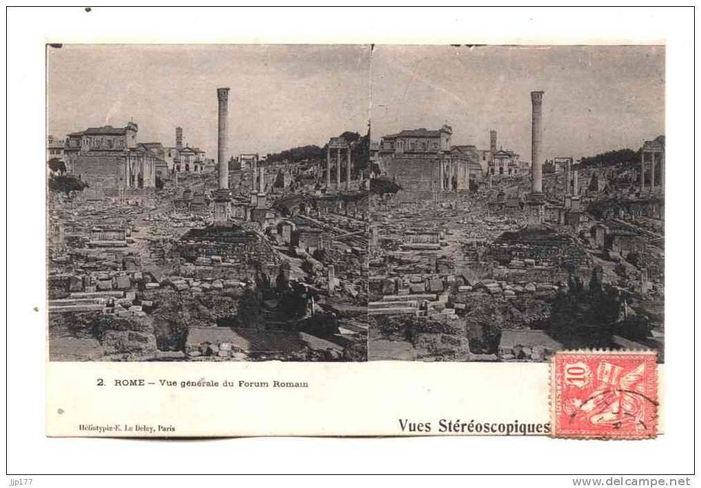 Rome Roma Vues Stereoscopiques Damoy Le Forum Romain Vue Stereoscopique - Mehransichten, Panoramakarten