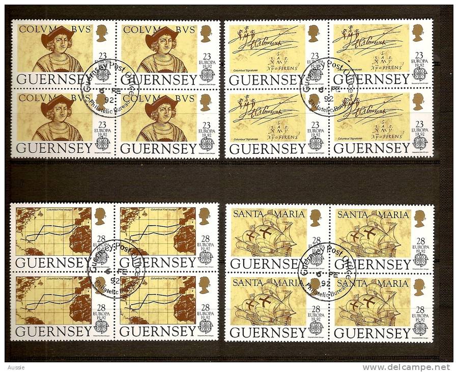 Cept 1992 Guersney Guernesey Yvertn° 560-563 (°) Oblitéré Cote 26 Euro 4 Séries - 1992