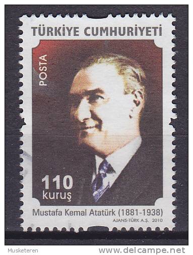 Turkey 2010 NEW 110 K Mustafa Kemal Atatürk (1881-1938) National Hero Security Perf. - Used Stamps