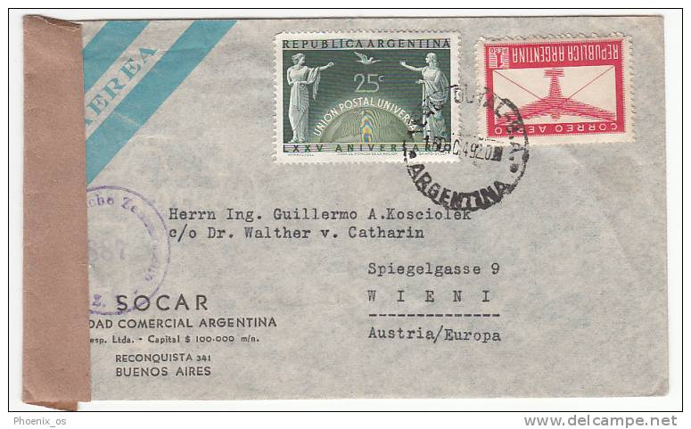 ARGENTINA - Cover, Year 1949, Air Mail, Austrian Censorship, Zensur - Brieven En Documenten