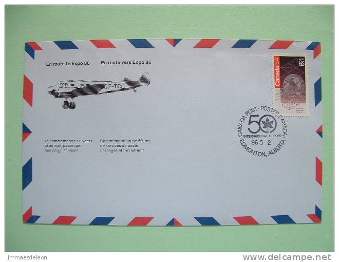 Canada 1986 Special Cover Unsend - Expo 86 - International Airport - Plane - Map On Back - Andere & Zonder Classificatie