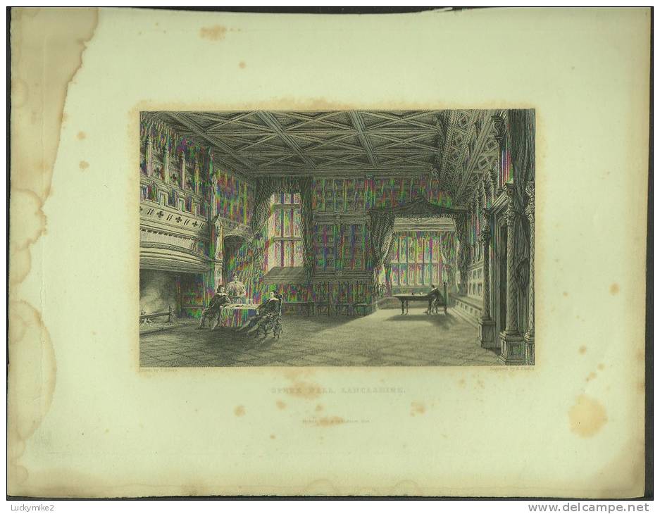 An 1833 Engraving Of "Speke Hall, Lancashire" By 'E Challis'. - Prints & Engravings