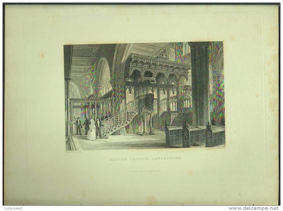 An 1833 Engraving Of "Sefton Church, Lancashire" By 'J W Lowry'. - Prints & Engravings