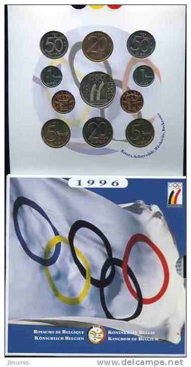 Belgique Belgium Coffret Officiel BU 50 Centimes à 50 Francs 1996 Français Et Flamands + Jeton JO Atlanta KM MS9 - FDC, BU, BE & Muntencassettes