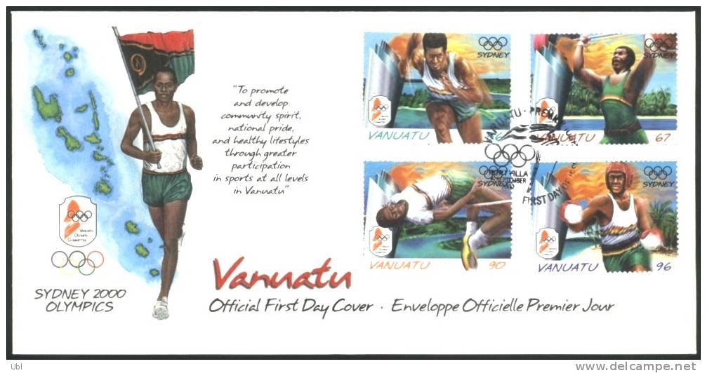 VANUATU - 2000 -  Sydney 2000 - 27th Summer Olympic Games - Set Of 4 Stamps - FDC - Verano 2000: Sydney