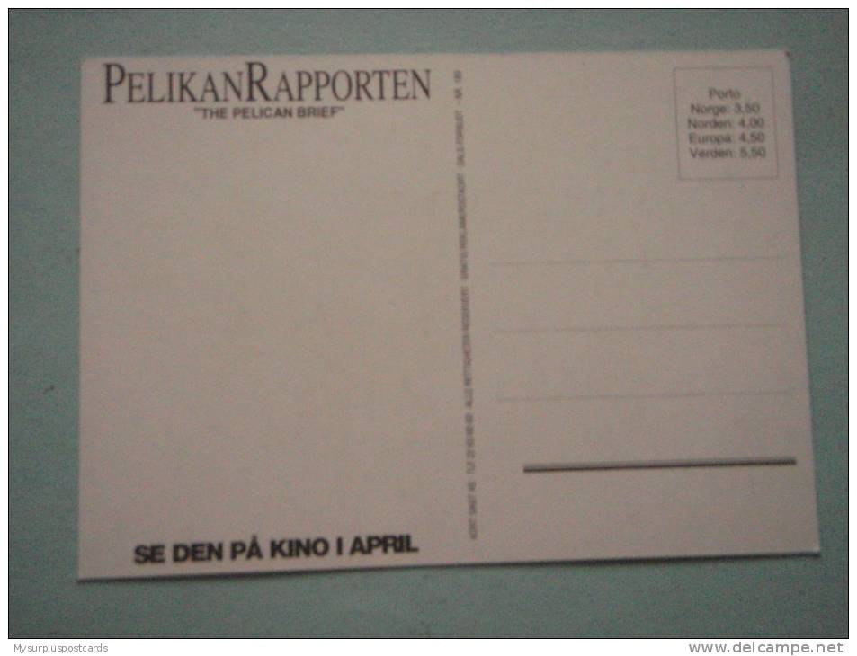 25546 PC: ADVERTISING:  WB. PelikanRapported. "The Pelican Brief".  Se Den Pa Kino I April. - Publicidad