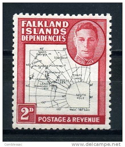 FALKLAND  ISLANDS  DEPENDENCIES     1946     2d  Black  And  Carmine      MH - Falkland Islands